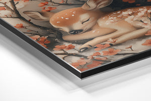 Slumbering Fawn Under Blossoms