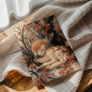 Slumbering Fawn Under Blossoms