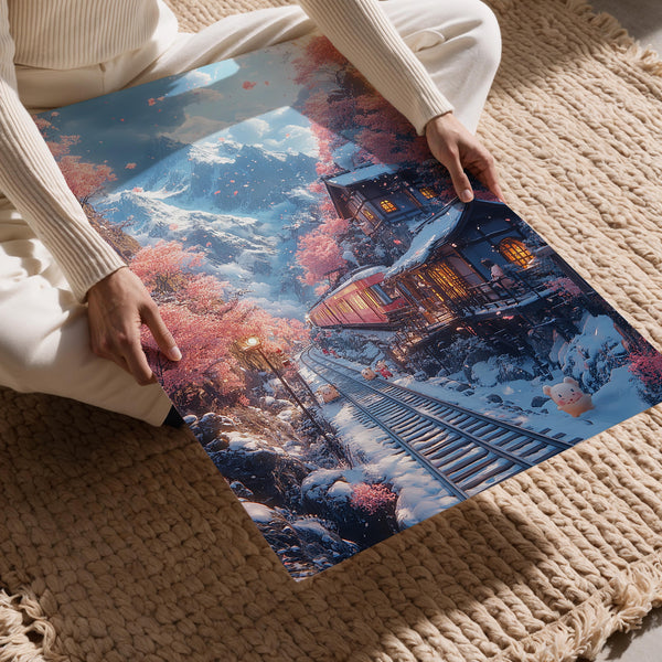 Mountain Railway Snowfall