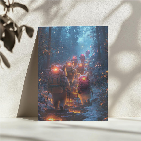 Hiking Bears in Forest