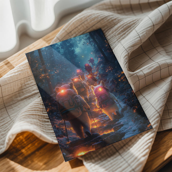 Hiking Bears in Forest