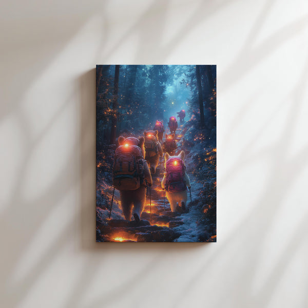 Hiking Bears in Forest