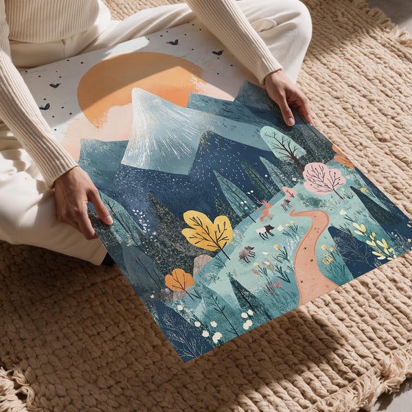 Pastel Mountain Scene