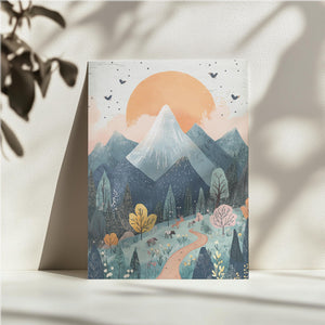 Pastel Mountain Scene