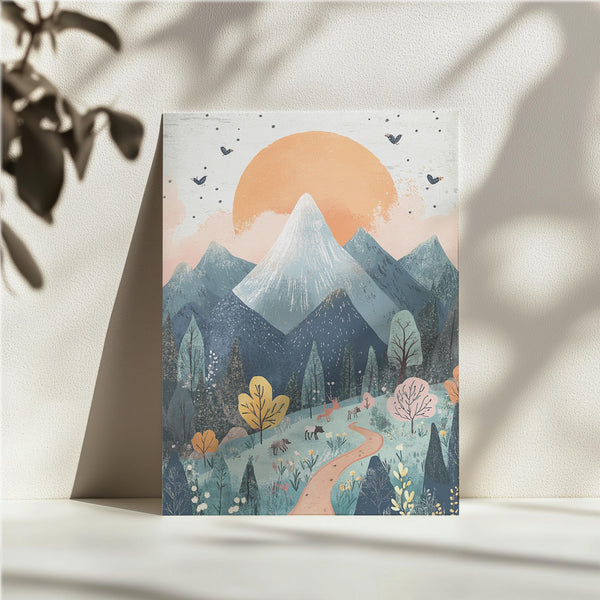 Pastel Mountain Scene