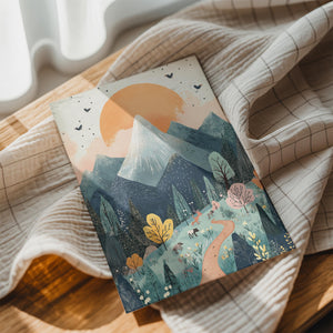 Pastel Mountain Scene