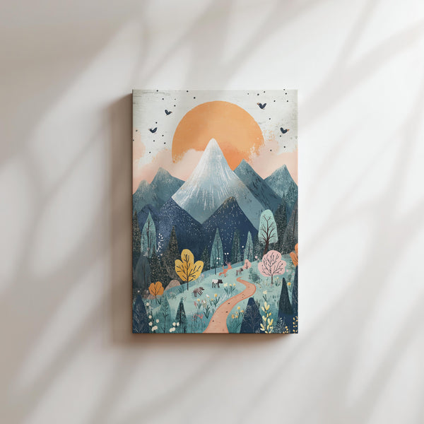 Pastel Mountain Scene