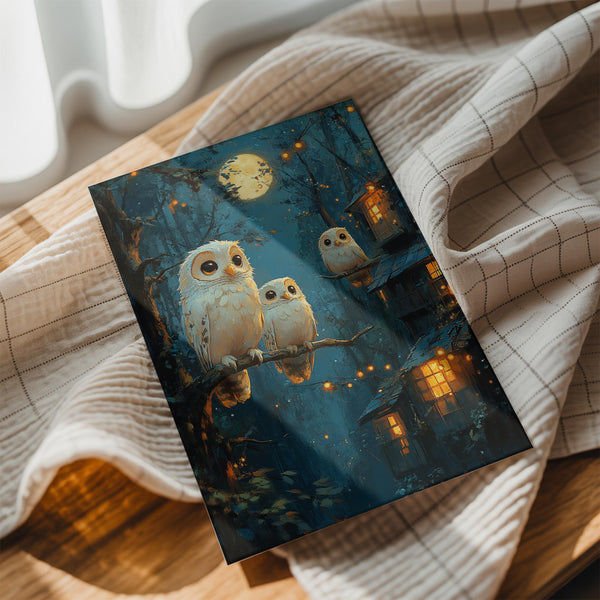 Owl Moonlit Forest