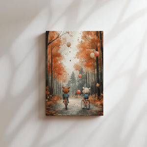 Autumn Cycling Scene