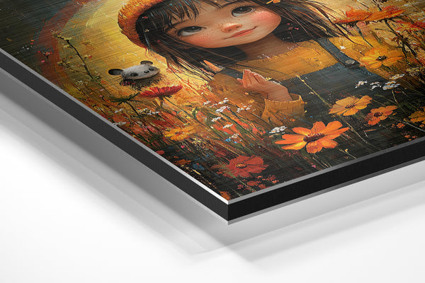 Girl in Wildflower Field