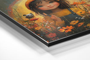 Girl in Wildflower Field