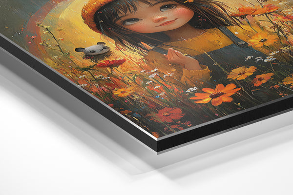 Girl in Wildflower Field