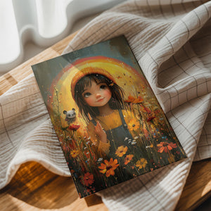 Girl in Wildflower Field