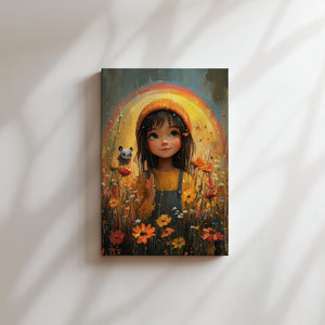 Girl in Wildflower Field