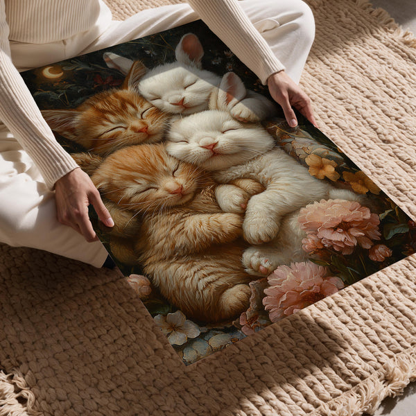 Kitten and Bunny Snuggle