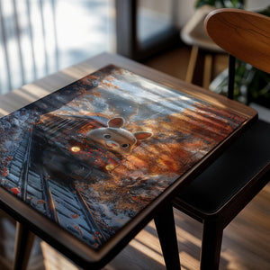 Bunny on Autumn Train