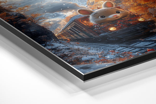 Bunny on Autumn Train