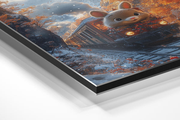 Bunny on Autumn Train