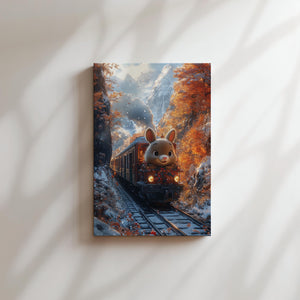 Bunny on Autumn Train