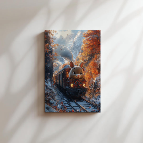 Bunny on Autumn Train