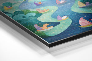 Pastel River Sailboats