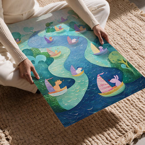 Pastel River Sailboats