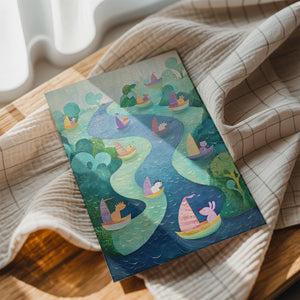 Pastel River Sailboats