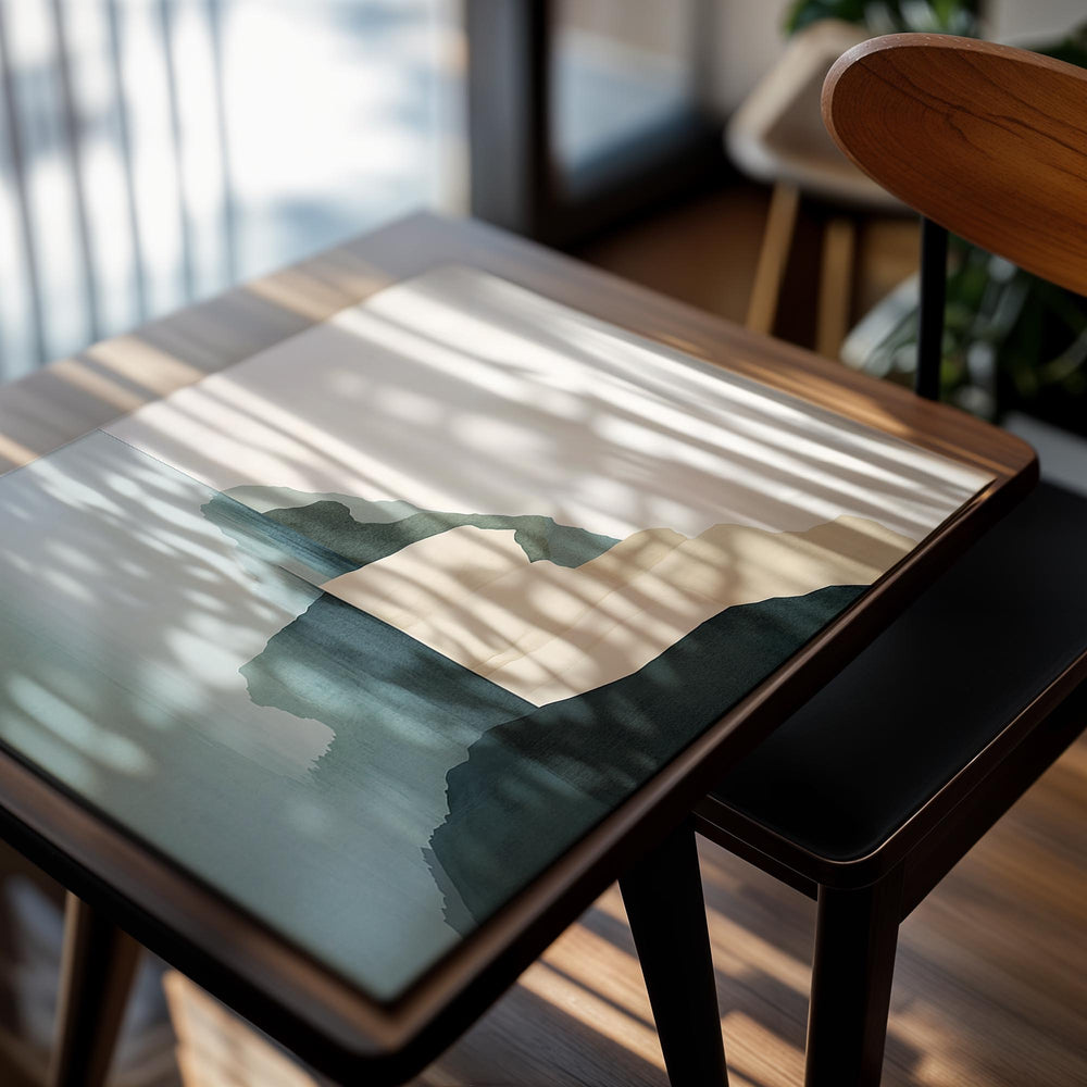 Art print of a coastal scene with cliffs and water, as a premium aluminum metal print from GoMetalPrint.
