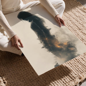 Shadowed Figure Flames