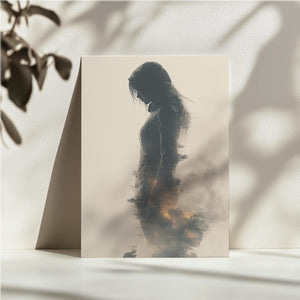 Shadowed Figure Flames