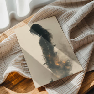 Shadowed Figure Flames