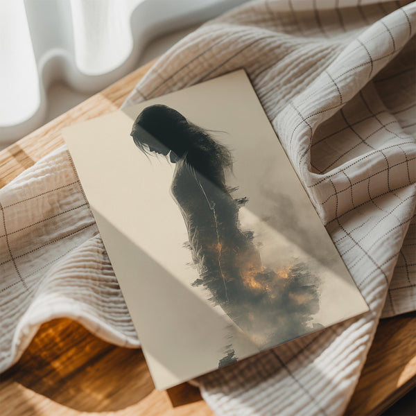 Shadowed Figure Flames