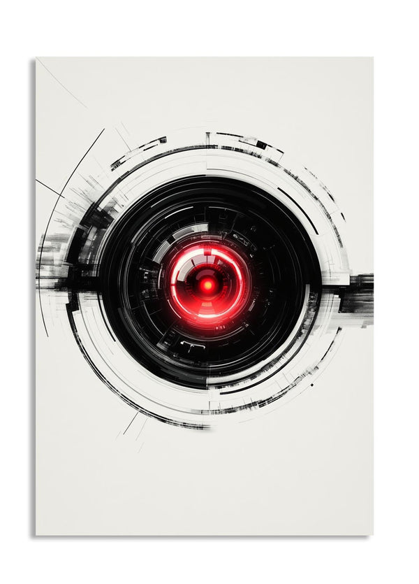 Circular design with a red center on a white background, as a premium aluminum metal print from GoMetalPrint.
