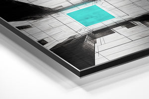 Turquoise Abstract Center