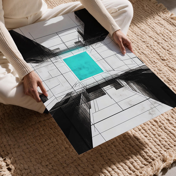 Turquoise Abstract Center