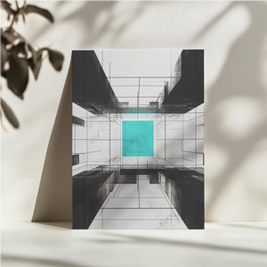 Turquoise Abstract Center