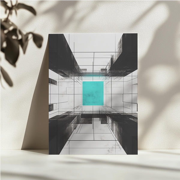 Turquoise Abstract Center