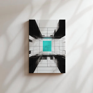 Turquoise Abstract Center