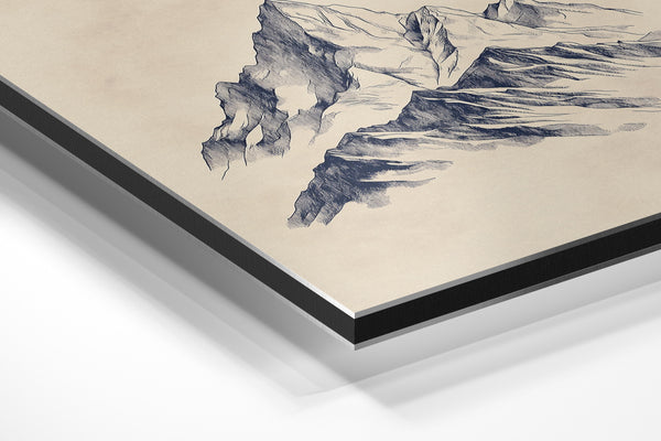 Sketched Mountain Peaks