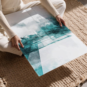 Aqua Abstract Geometry