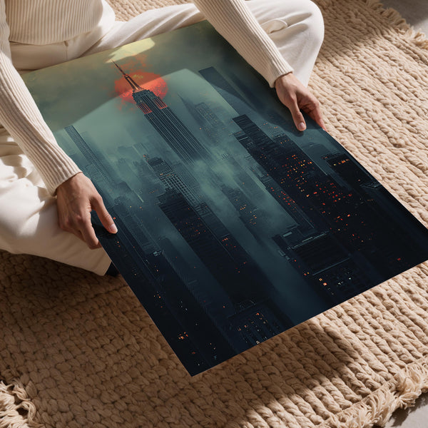 Dystopian Cityscape Glow