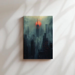 Dystopian Cityscape Glow