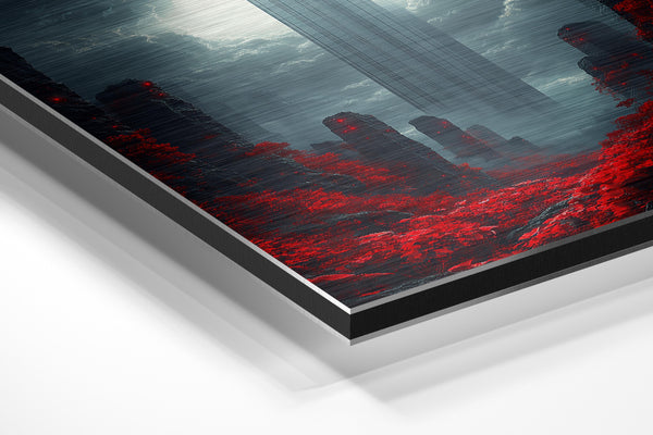 Red Forest Under Full Moon