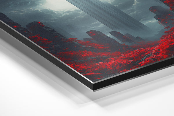 Red Forest Under Full Moon