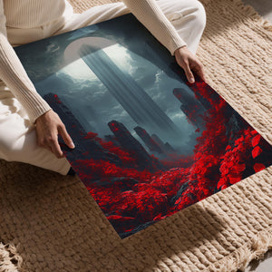 Red Forest Under Full Moon