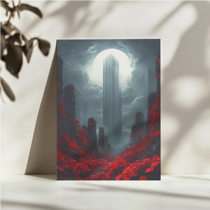 Red Forest Under Full Moon