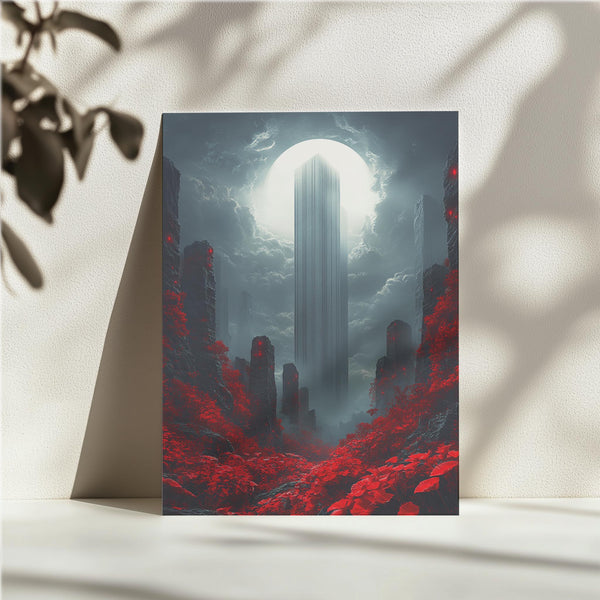 Red Forest Under Full Moon