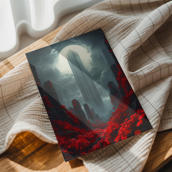 Red Forest Under Full Moon