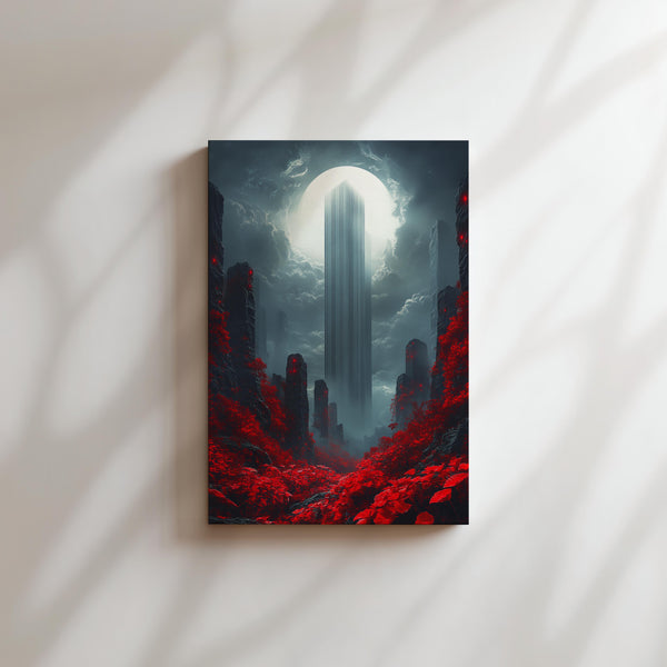 Red Forest Under Full Moon