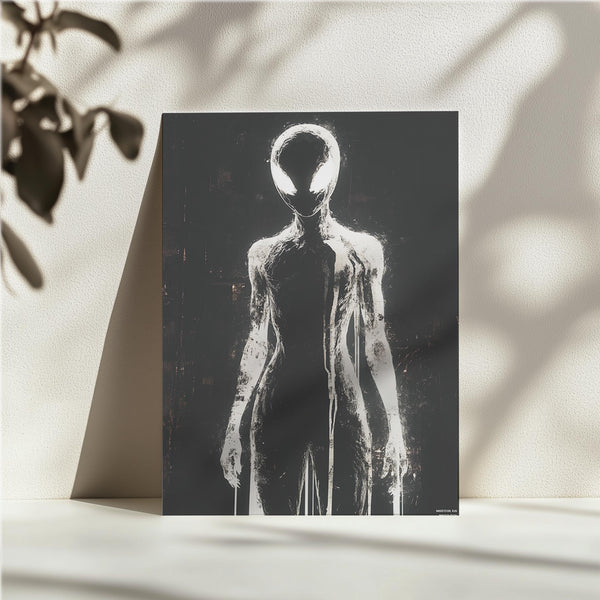 Glowing Alien Silhouette